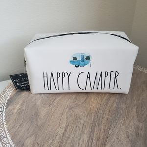 NWT Rae Dunn Happy Camper Cosmetic Bag whi…